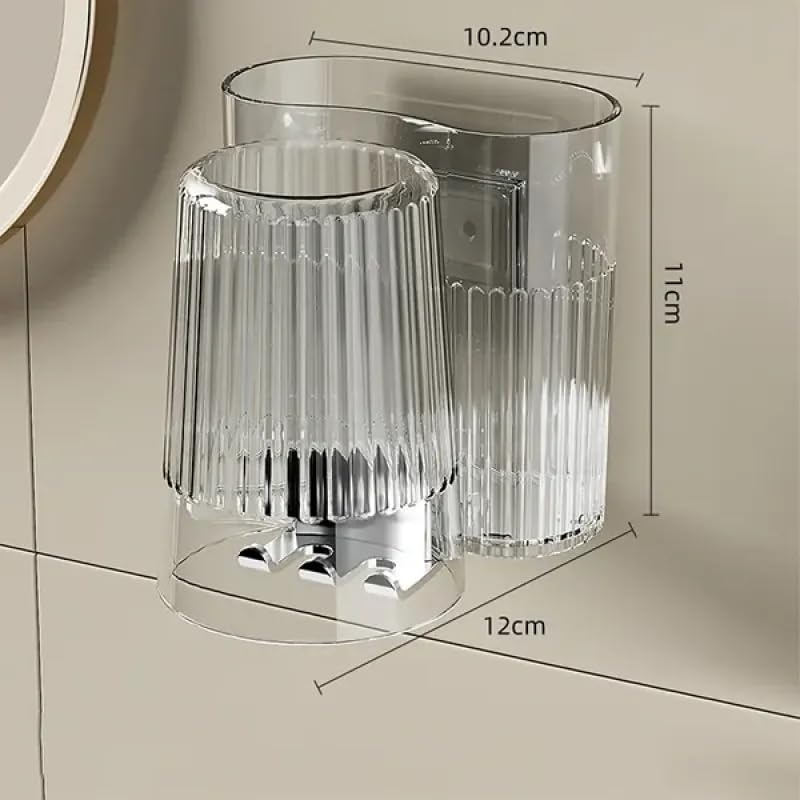 Apexx Modern WallMounted ABS Plastic Toothbrush Holder with 2 Brush Slots SpaceSaving Design No Power Required Bathroom Organizer MultiColor Pack of 1 - Image 3
