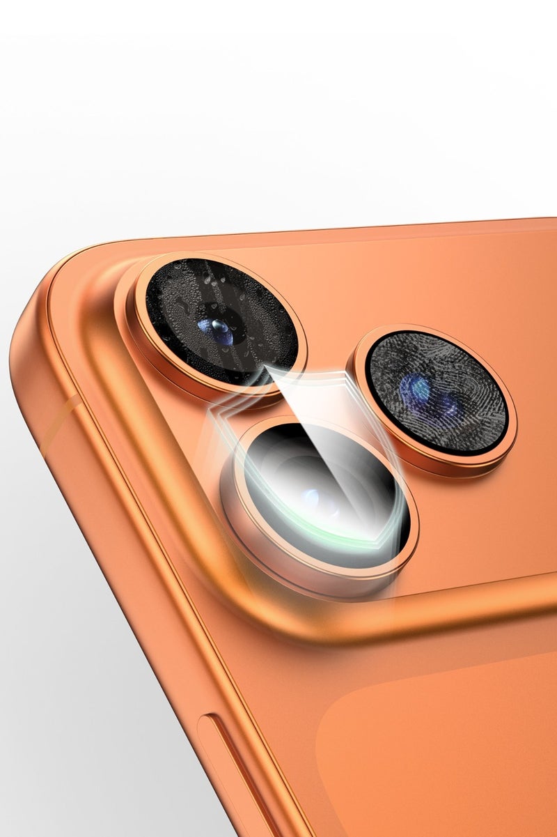 GREEN LION iPhone 17 Pro / Pro max Classic Camera Lens / Shockproof lens / Clear & Shining view / Better Photoshoot Quality/ Anti Fingerprint/ Easy installation lens - Orange Titanium - Image 3