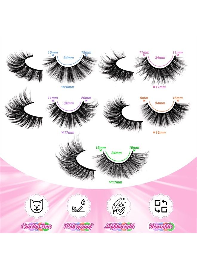 alphonse 20 Pairs False Eyelashes 3D Faux Mink Lashes Natural Look Wispy Fake Eyelashes ALPHONSE 16-20MM Fluffy Volume Long Thick Lashes Pack 5 Styles Mixed - Image 3