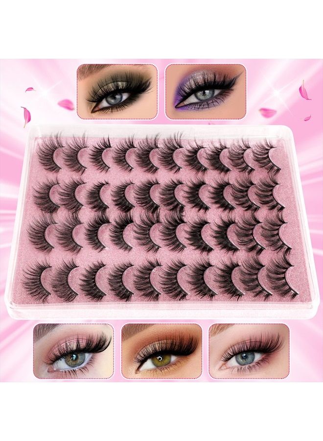 alphonse 20 Pairs False Eyelashes 3D Faux Mink Lashes Natural Look Wispy Fake Eyelashes ALPHONSE 16-20MM Fluffy Volume Long Thick Lashes Pack 5 Styles Mixed - Image 4