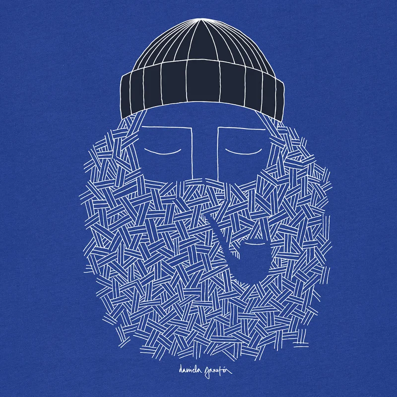 Bask in the Sun Fisherman Indigo T-Shirt 100% Organic Cotton