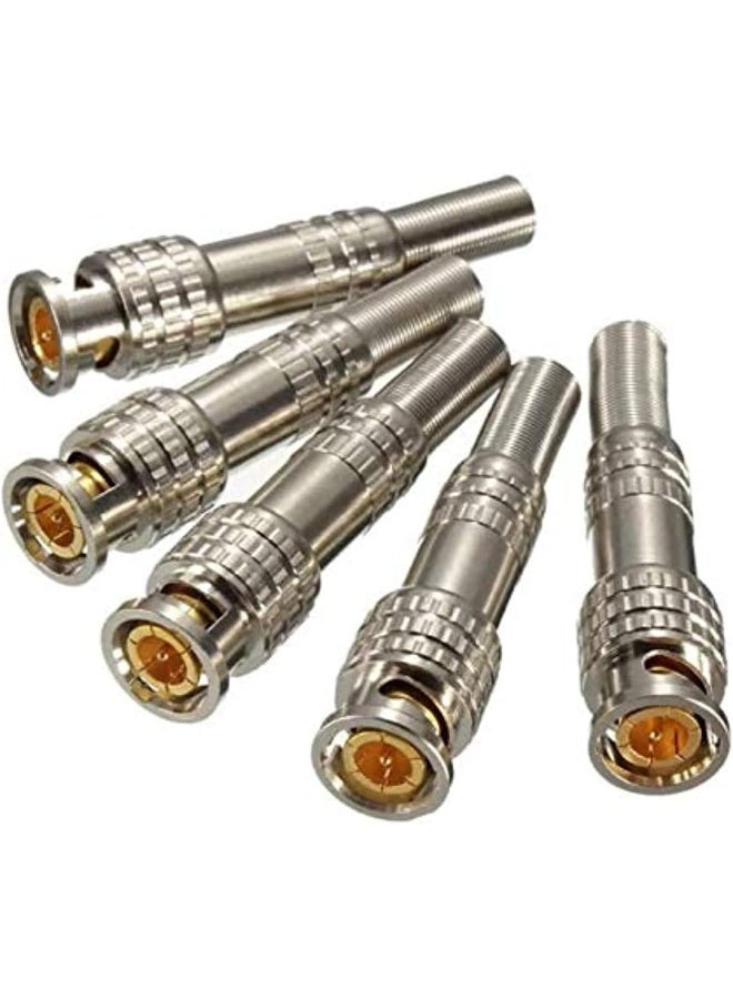 Royal Apex Solder Less Twist Spring Bnc Connector Jack For Cctv Camera Surveillance Kit System Pack Of 5 - Image 1