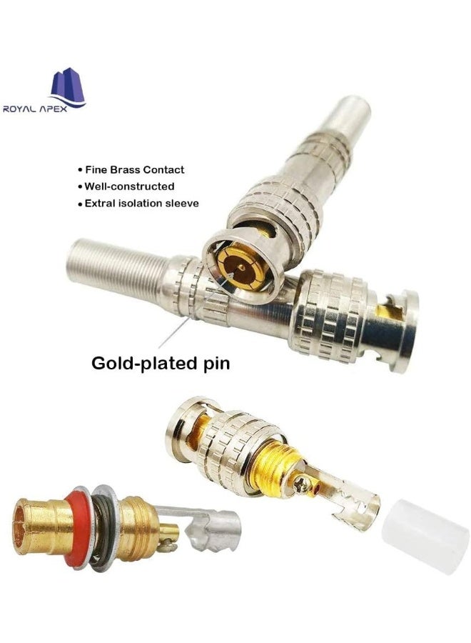 Royal Apex Solder Less Twist Spring Bnc Connector Jack For Cctv Camera Surveillance Kit System Pack Of 5 - Image 4