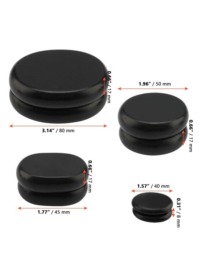 40 قطعة 4 أحجام أحجار تدليك البازلت، أحجار تدليك بازلت كبيرة مستديرة ساخنة للتدليك، مستلزمات تدليك أساسية لمنتجع صحي منزلي، للاسترخاء، الشفاء، تخفيف الألم، سوداء