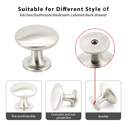 SUNRIVER 36 Pack Kitchen Cabinet Handles 26 Pack Cabinet Pulls Brushed Satin Nickel 10 Pack Cabinet Door Knobs 3-3/4" Hole Center Stainless Steel Cabinet Hardware for Drawer - Image 4