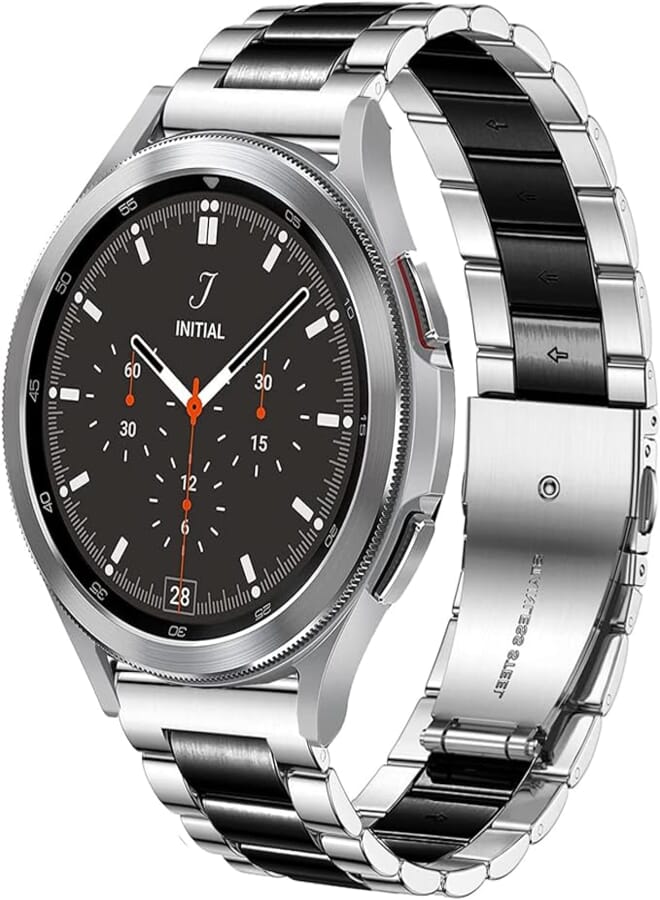 سوار DEALELE متوافق مع Samsung Galaxy Watch 6/6 Classic / 5/5 Pro / 4/4 Classic / 3 41mm / Galaxy Watch 42mm، حزام بديل معدني من الفولاذ المقاوم للصدأ 20 مم للنساء والرجال