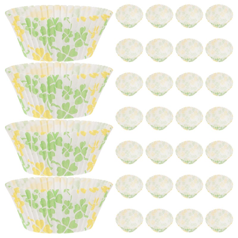 Clover Pattern Greaseproof Baking Cups 100pcs Large Muffin Wrappers For Wedding Party - Image 2