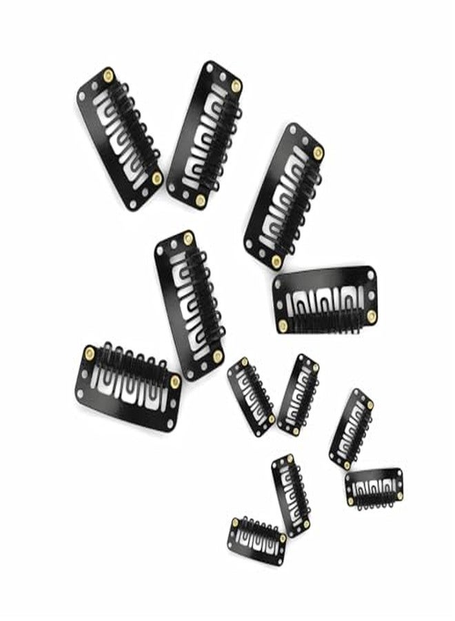 ETSAP Hair Extension Clips For Women & Men (15 Pcs) - Hair Patch Clip - Hair Attached Snap Wig Clips (Black) (3.4 cm) - Image 1