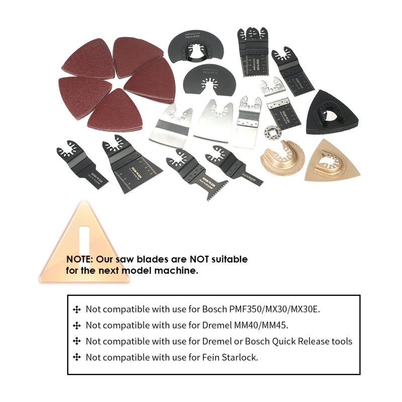 Oscillating Saw: High Carbon Steel & Stainless Steel Blades - Precise Fast Cutting With Depth Markers, All Purpose Design for Demolition, Plumbing, Remodeling, Wood Plastic Ceramic Tile Cutting - Image 4