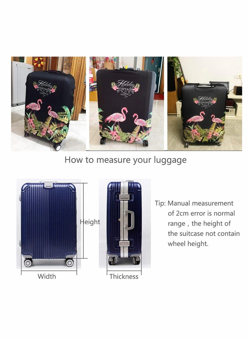 Excefore Travel Elastic Spandex Suitcase Protector Case(L(25"-28"luggage), Flower Flamingo)  - Image 2