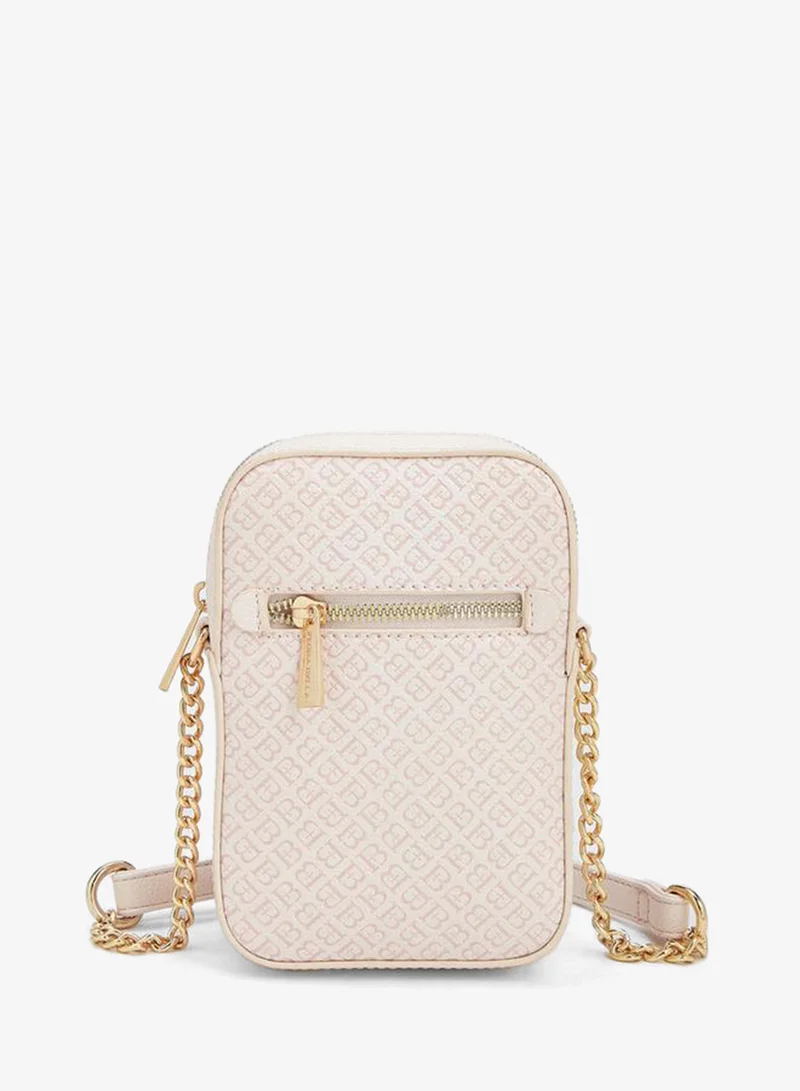 Flora Bella By Shoexpress Flora Bella Monogram Print Crossbody Bag With Zip Closure