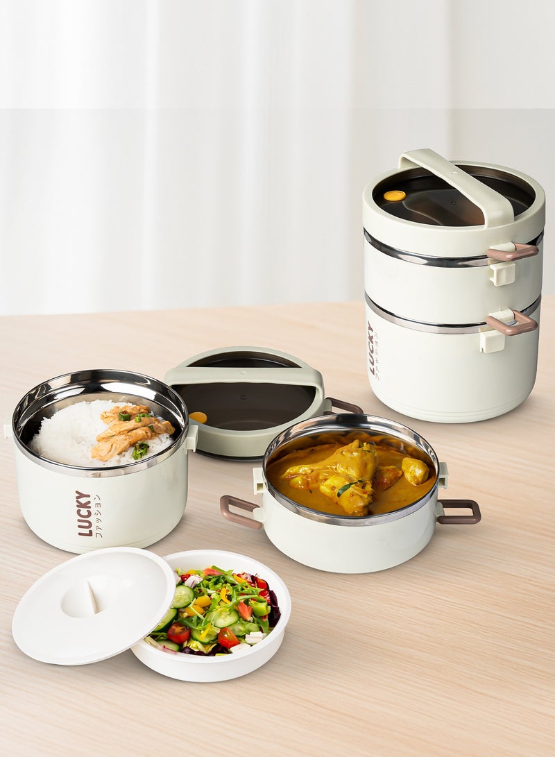 بيبي علبة غداء للأطفال من الفولاذ المقاوم للصدأ بسعة 1000 مل – تحتوي على حجرتين ومضادة للتسرب – آمنة للاستخدام في الميكروويف – مثالية للمدرسة للأطفال والبنات - Image 1