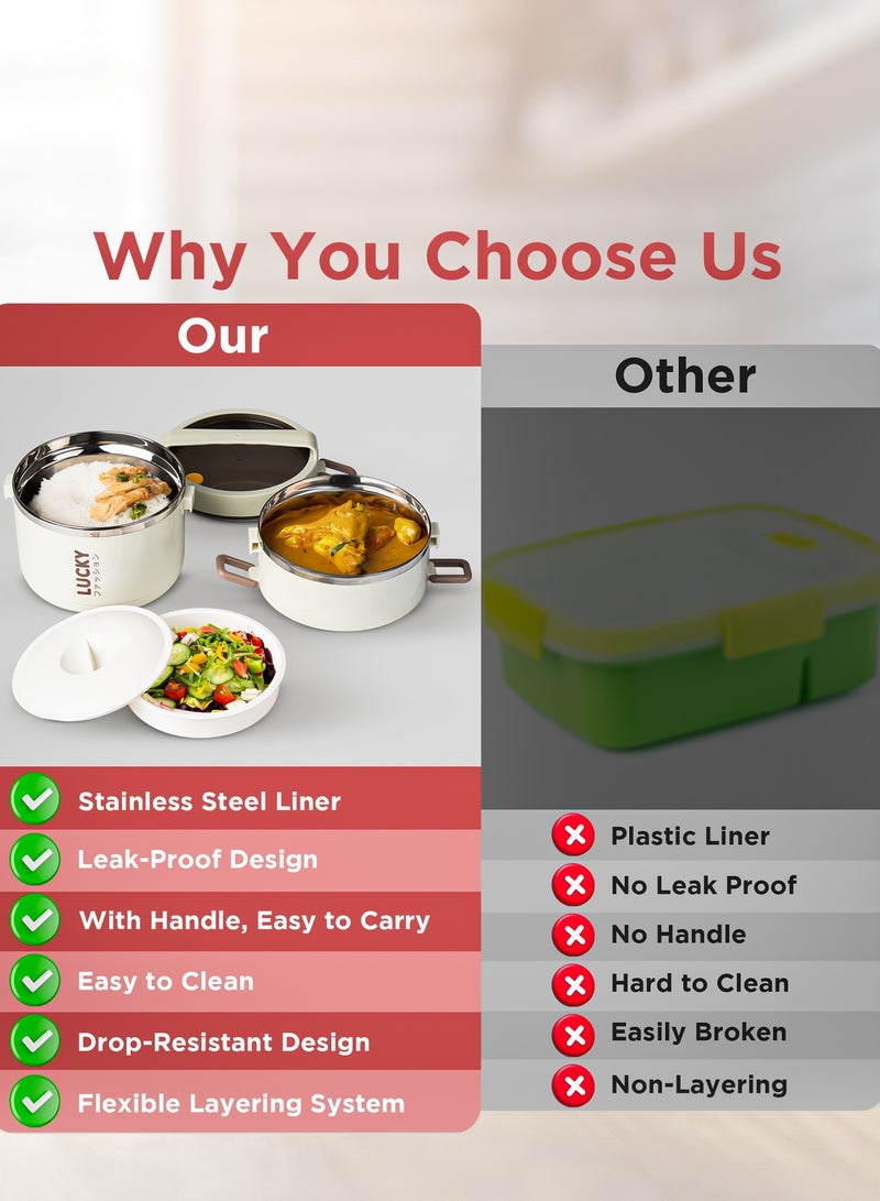 بيبي علبة غداء للأطفال من الفولاذ المقاوم للصدأ بسعة 1000 مل – تحتوي على حجرتين ومضادة للتسرب – آمنة للاستخدام في الميكروويف – مثالية للمدرسة للأطفال والبنات - Image 5