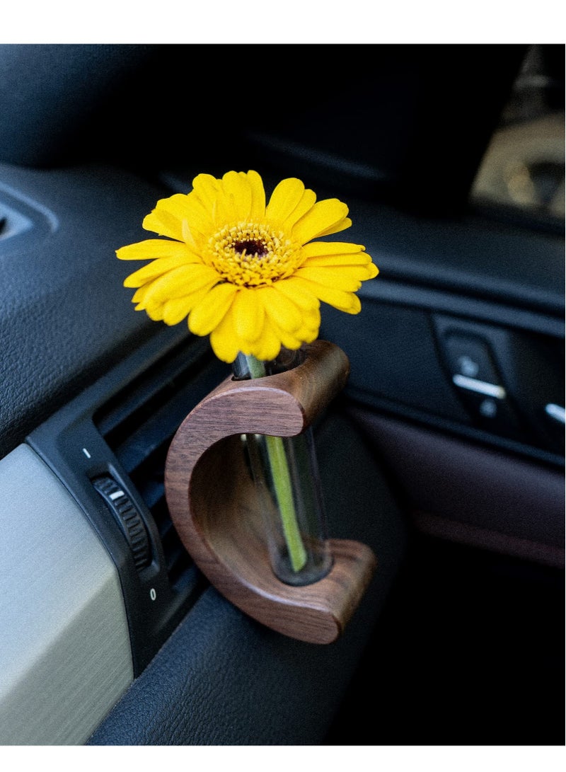 Car Flower Vase Clip Holder Glass Tube Fresh Plants Auto Air Vent, Car Vent Flower Vase with Metal Clip Car Flower Planter Car Vase Flower Holder for Vehicle Vent Decoration - Image 2