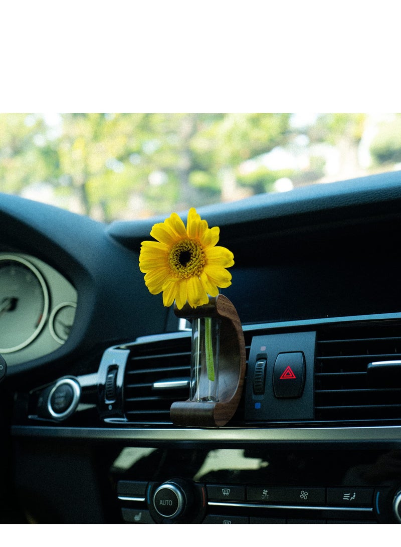 Car Flower Vase Clip Holder Glass Tube Fresh Plants Auto Air Vent, Car Vent Flower Vase with Metal Clip Car Flower Planter Car Vase Flower Holder for Vehicle Vent Decoration - Image 3