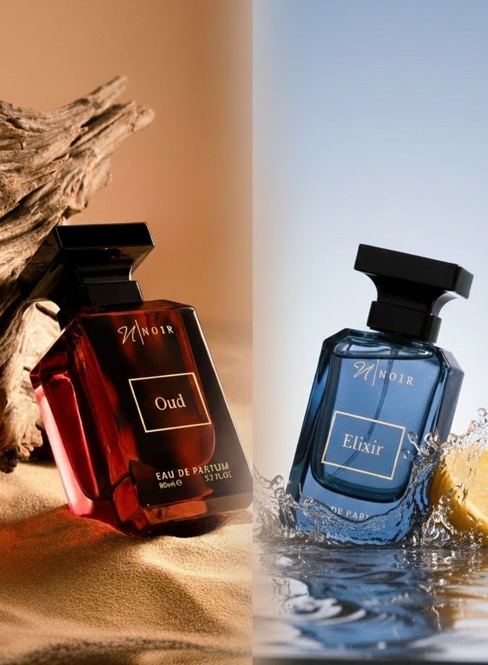 noir Oud EDP, Perfume for Men, 80ml & Elixir – Fresh Spicy Perfume for Men with Lemon, Lavender & Amber Notes | Long Lasting EDP - 80 ml Bundle - Image 1