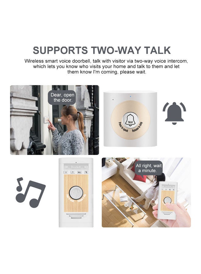 Wireless Voice Intercom Doorbell Set White/Silver - Image 5
