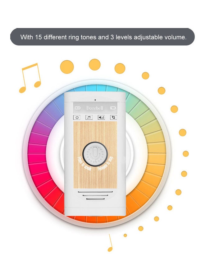 Wireless Voice Intercom Doorbell Set White/Silver - Image 3