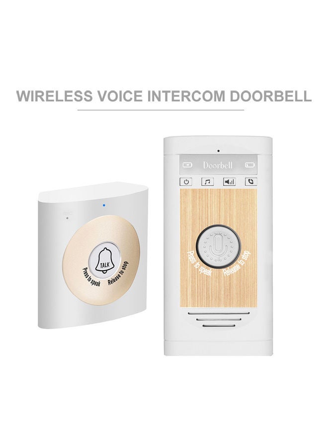Wireless Voice Intercom Doorbell Set White/Silver - Image 1