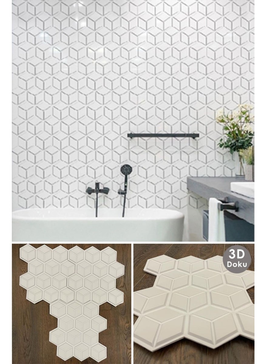 Technosmart 30X30CM 3D Self Adhesive Wallpaper Covering Waterproof Decoration Kitchen Bathroom  - Image 1