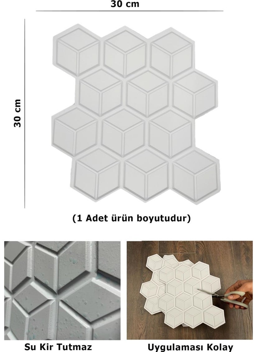 Technosmart 30X30CM 3D Self Adhesive Wallpaper Covering Waterproof Decoration Kitchen Bathroom  - Image 2