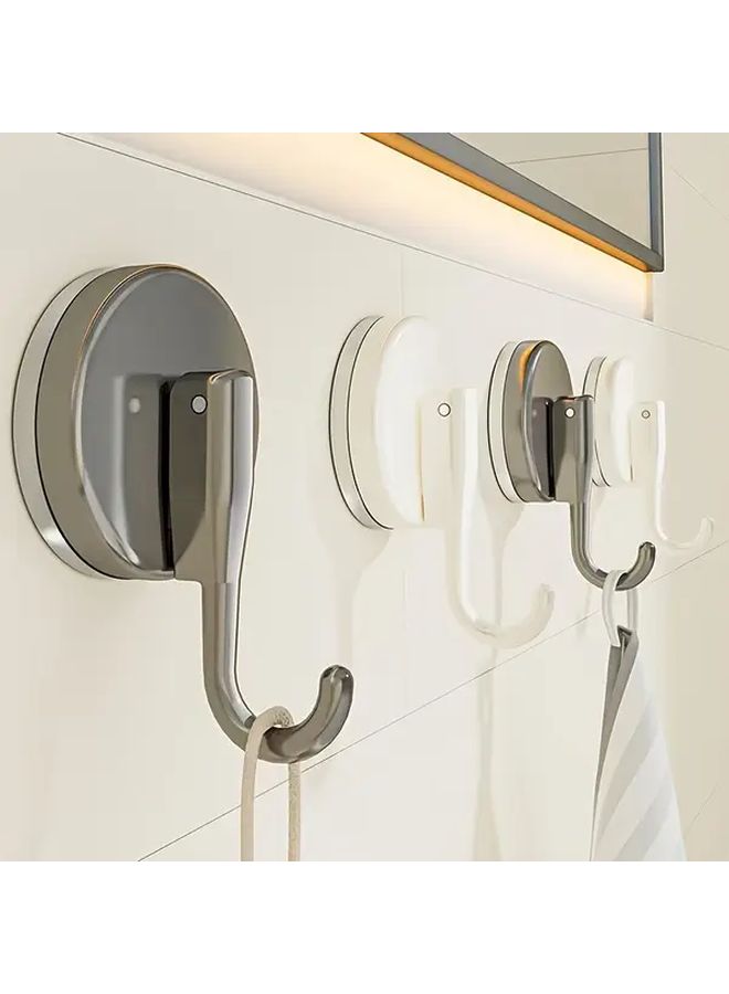 White Strong Suction Cup Hook No Drilling Required Easy Install Bathroom Kitchen Tile Towel Rack - Image 4