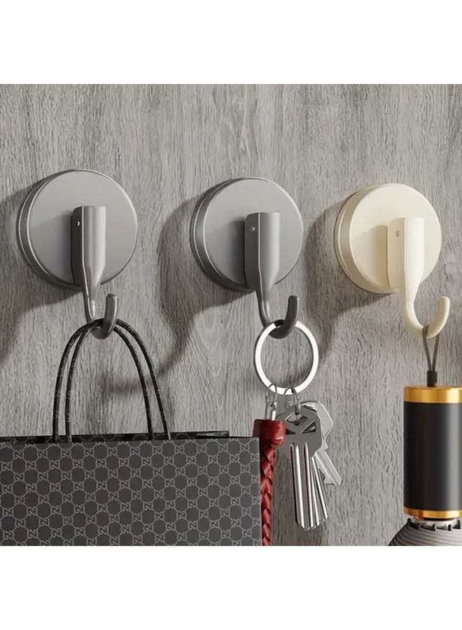 White Strong Suction Cup Hook No Drilling Required Easy Install Bathroom Kitchen Tile Towel Rack - Image 1