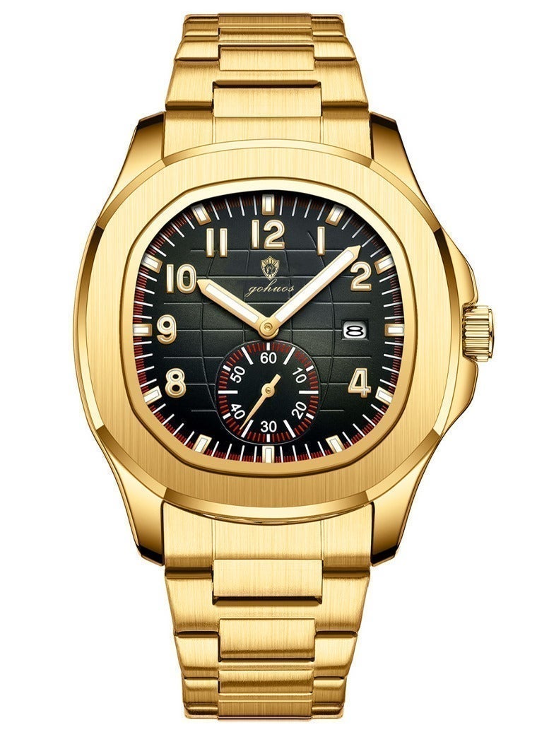 GOHUOS Men's Top Brand Watches- Luxury Stainless Steel Band Analog with Calendar Waterproof Classic Quartz Wrist Watches - 42mm - Father or Boyfriend Gift - Image 4