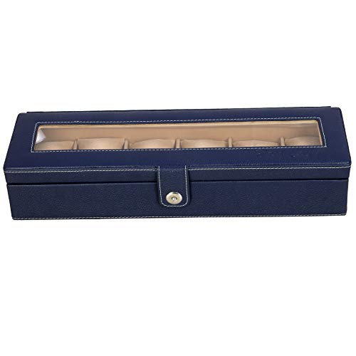 Hard Craft Watch Organizer Watch Case Box Organiser Jewelry, Bracelet & Accessories Collection Storage Holder Gift for 6 Slots With Premium Faux Leather Watchbox For Men and Women - Image 2