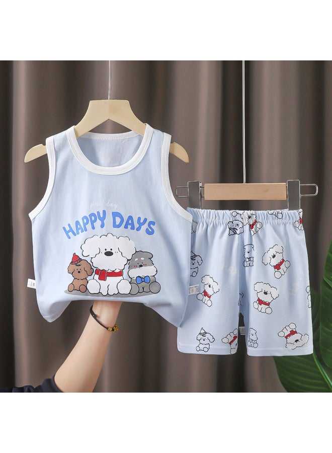 Children's Vest Suit Category A Summer Pure Cotton New Boys And Girls Thin Summer Clothes Baby Clothing Children's Clothing