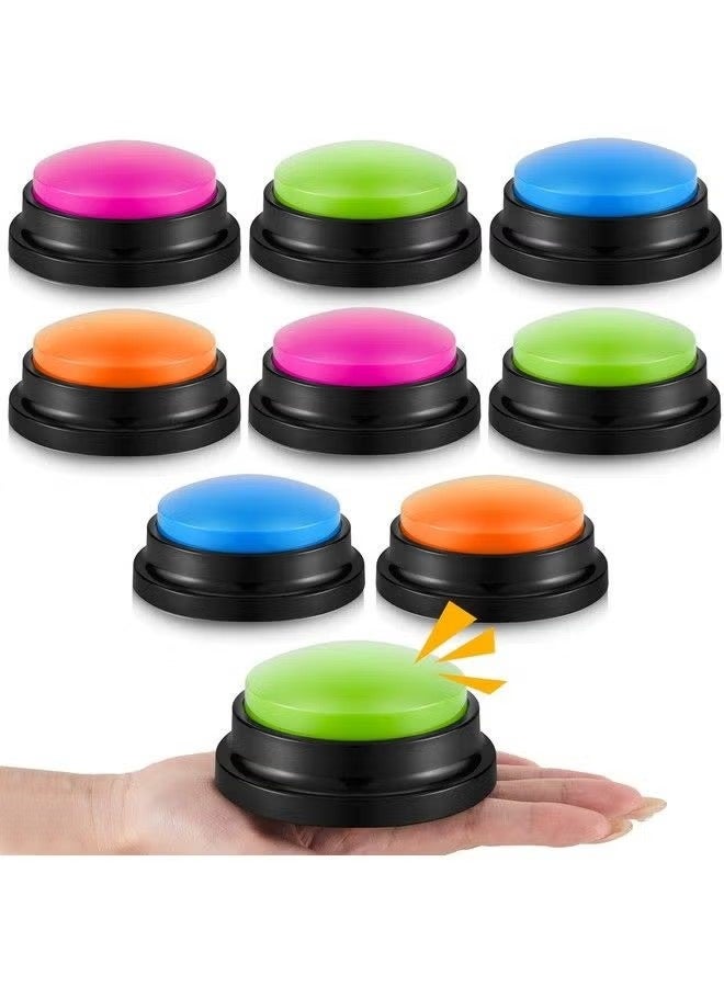 Honoson 8 Pcs Recordable Answer Buzzers - Fresh Color Game Show Buzzer Buttons for Classroom Family Team Trivia Nights - Image 1