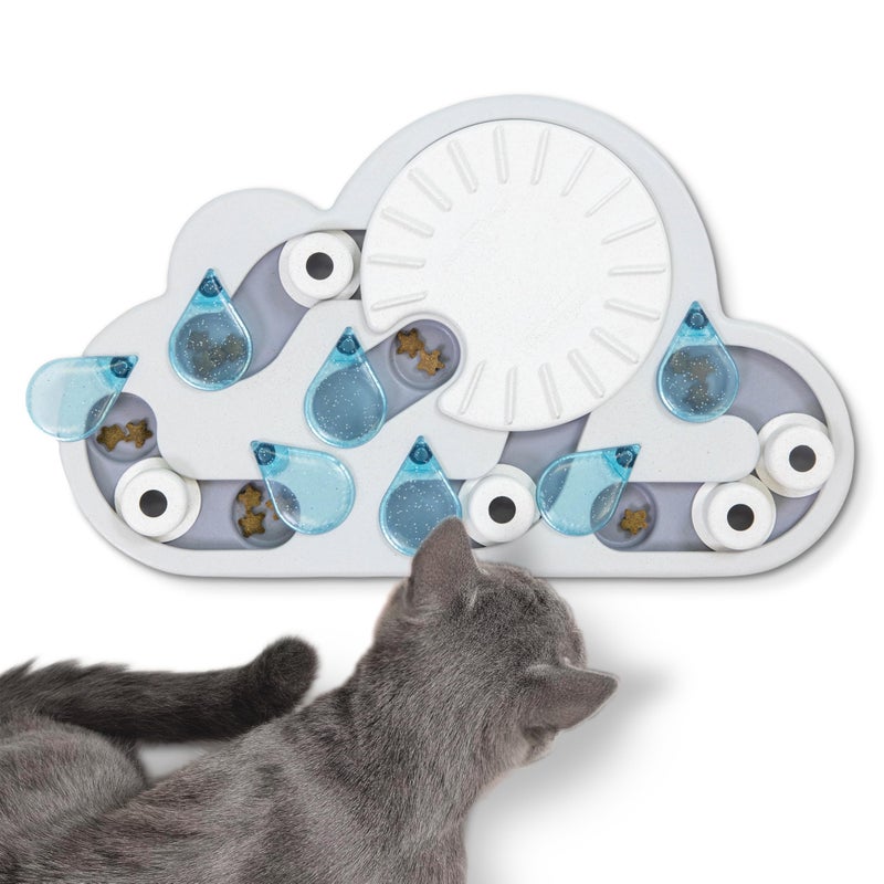 Catstages Ninaâ€¯Ottosson Rainy Day Puzzle & Play â€“ Interactive Cat Puzzle Feeder for Indoor Cats, 19 Hidden Treat Compartments, Slow Feeder, Durable & Easyâ€‘Clean - Image 1