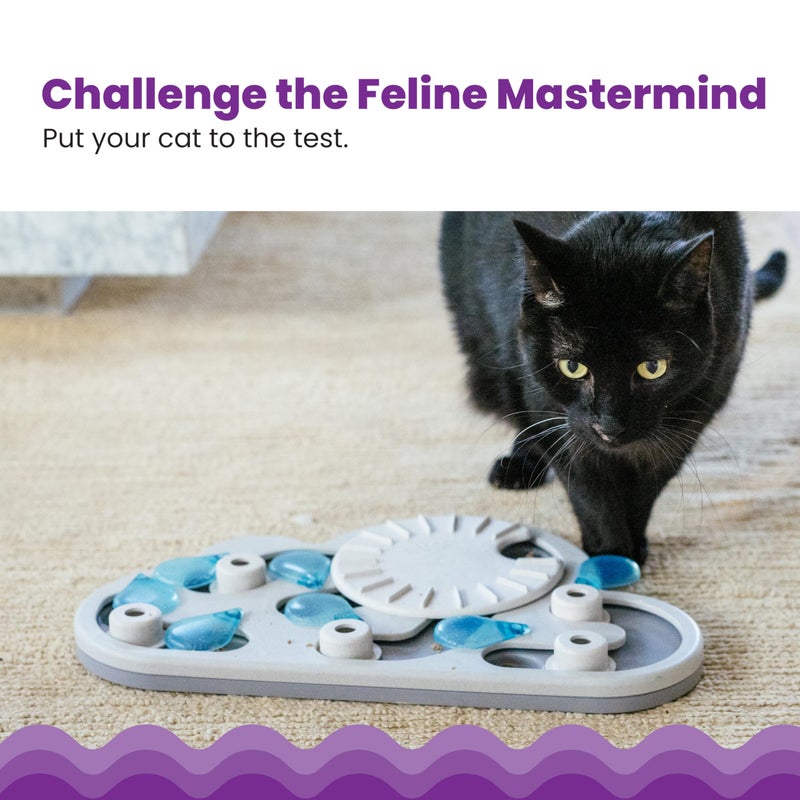 Catstages Ninaâ€¯Ottosson Rainy Day Puzzle & Play â€“ Interactive Cat Puzzle Feeder for Indoor Cats, 19 Hidden Treat Compartments, Slow Feeder, Durable & Easyâ€‘Clean - Image 2