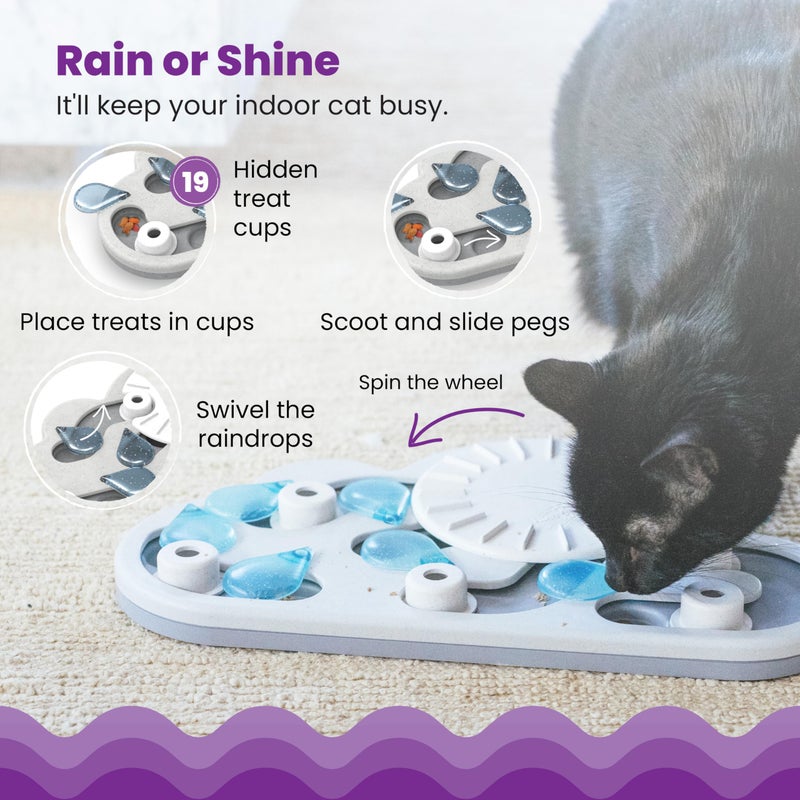 Catstages Ninaâ€¯Ottosson Rainy Day Puzzle & Play â€“ Interactive Cat Puzzle Feeder for Indoor Cats, 19 Hidden Treat Compartments, Slow Feeder, Durable & Easyâ€‘Clean - Image 3