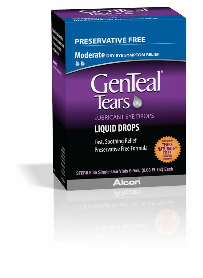 Genteal قطرات العين المرطبة جينتيال، قطرات سائلة معتدلة، أمبولات للاستخدام الفردي، عبوة واحدة تحتوي على 36 قطعة، 0.03 أونصة سائلة - Image 4