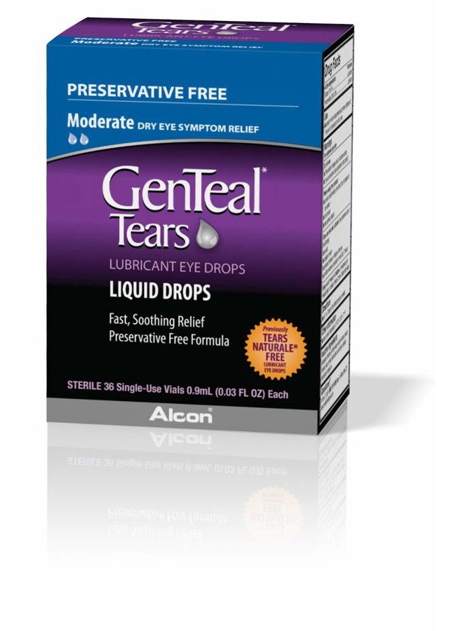 Genteal قطرات العين المرطبة جينتيال، قطرات سائلة معتدلة، أمبولات للاستخدام الفردي، عبوة واحدة تحتوي على 36 قطعة، 0.03 أونصة سائلة - Image 3