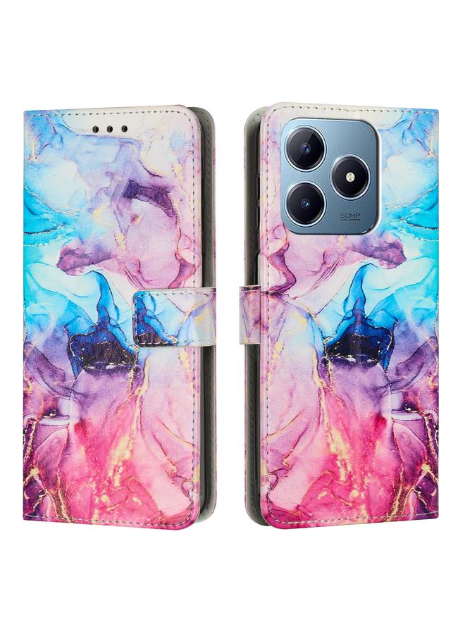 إيروريكس جراب هاتف جلدي بنمط رخامي مطلي لهاتف Realme C63 / C61 / Note 60 - Image 1