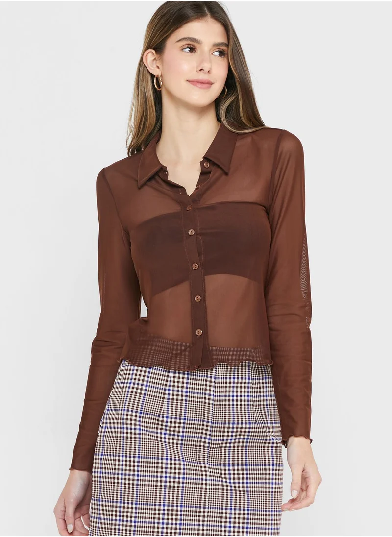 MONKI Mesh Button Down Shirt