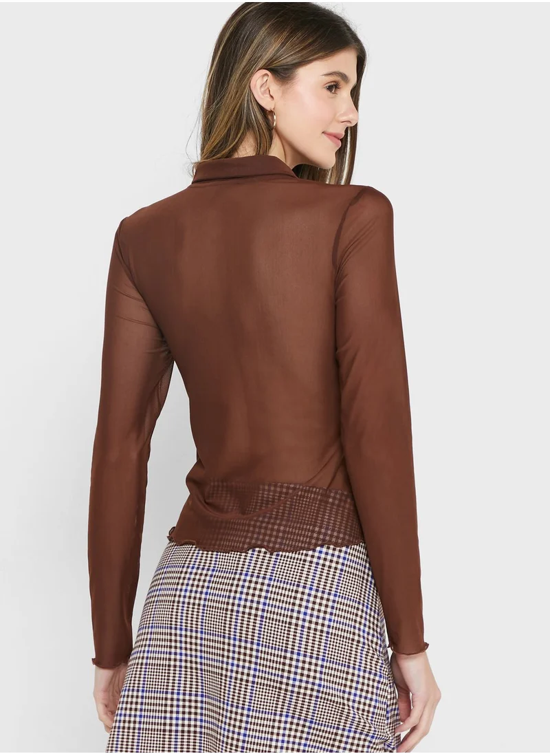 MONKI Mesh Button Down Shirt