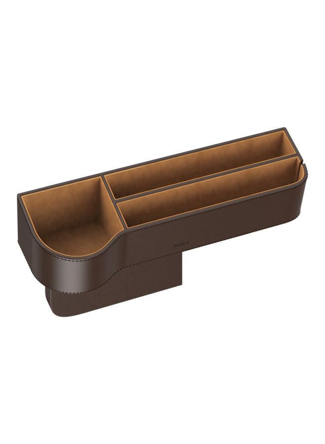 NIBEMINENT Leather Car Seat Gap Organizers Storage front seat console with Cup Holder and Cellphones Keys Cards Wallets Sunglasses Pocket  - Image 1