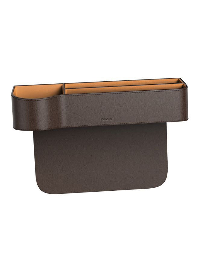 NIBEMINENT Leather Car Seat Gap Organizers Storage front seat console with Cup Holder and Cellphones Keys Cards Wallets Sunglasses Pocket  - Image 2