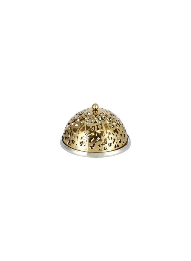 La Mesa Caligraphy Dome Cake Stand Nickel Plated  - Image 2