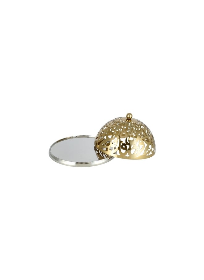 La Mesa Caligraphy Dome Cake Stand Nickel Plated  - Image 3