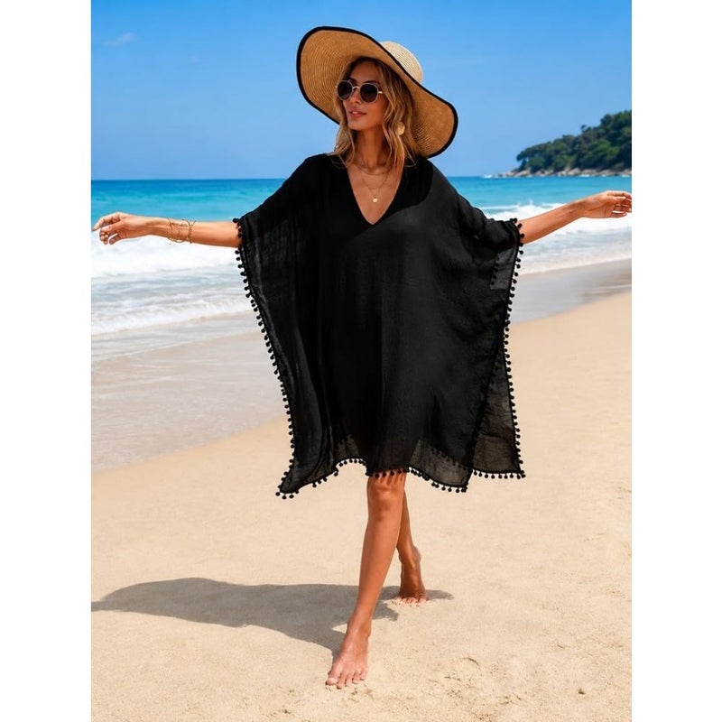 Beach cover-up for women: viscose crochet dress, sheer white, elegant long sleeve design with breathable transparency for summer resort wear - Image 4