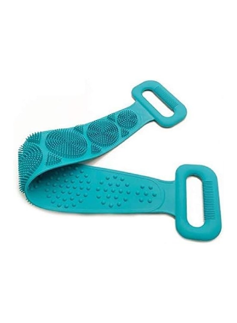 ليفة سيليكون للظهر والجسم من جينيريك، فرشاة استحمام مزدوجة الجوانب للتدليك العميق للبشرة وازالة الجلد الميت، حزام تقشير للاستحمام برغوة جيدة مناسب للرجال والنساء - Image 4