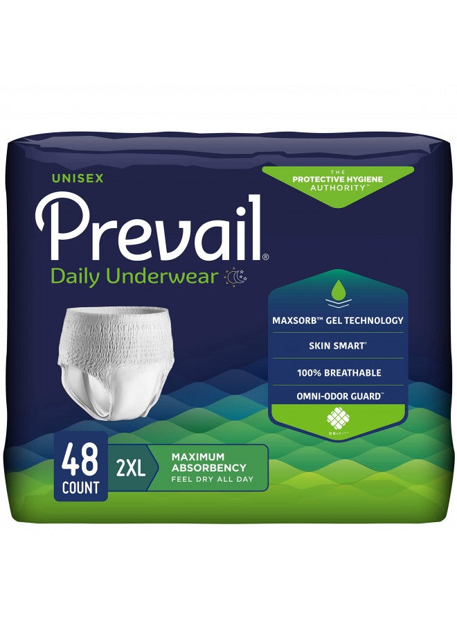 Prevail Prevail Adult Incontinence Underwear for Men & Women, Maximum Absorbency, XX-Large, 48 Count  - Image 1