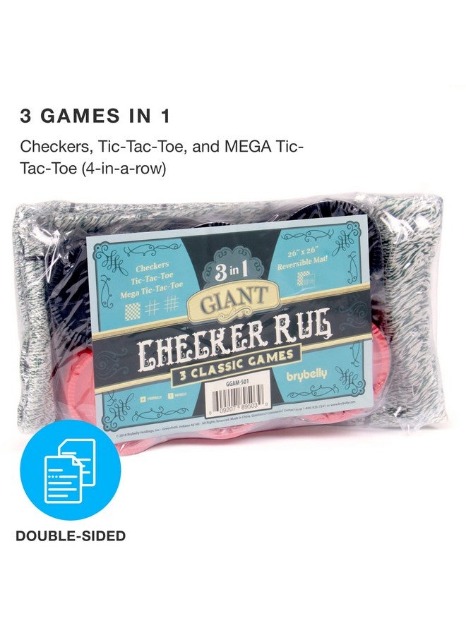 Brybelly Large Checkers Set - Giant Checkers Game for Indoor/Outdoor - Jumbo Classic Board Games for Friends and Family - 3-in-1 Checkers and Mega Tic Tac Toe - Image 2