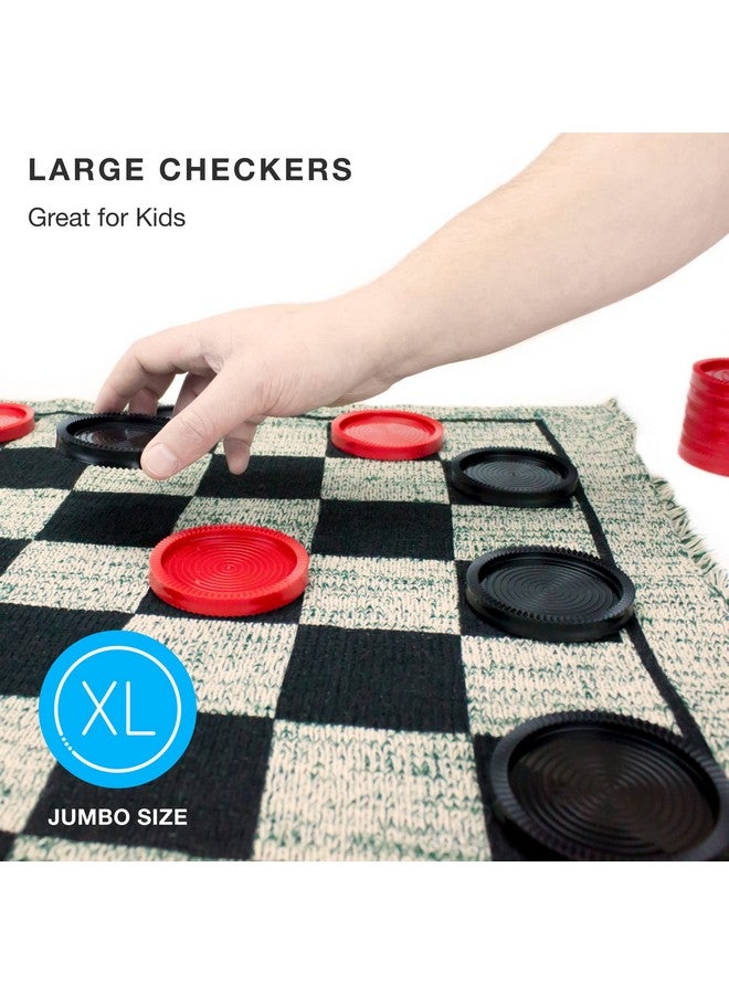 Brybelly Large Checkers Set - Giant Checkers Game for Indoor/Outdoor - Jumbo Classic Board Games for Friends and Family - 3-in-1 Checkers and Mega Tic Tac Toe - Image 3