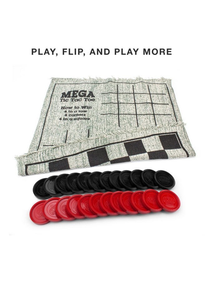 Brybelly Large Checkers Set - Giant Checkers Game for Indoor/Outdoor - Jumbo Classic Board Games for Friends and Family - 3-in-1 Checkers and Mega Tic Tac Toe - Image 5