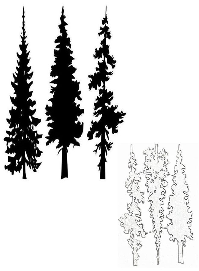 hinana 3pcs Christmas Tree Metal Die Cuts,Pine Tree Plant Frame - Image 1